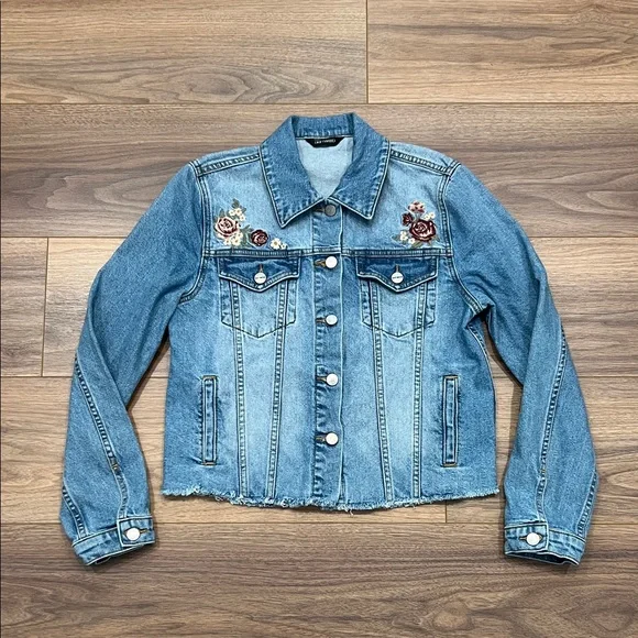 Driftwood Mesa Rosa Stretch Denim Jacket Embroidered Size XS - Picture 3 of 14